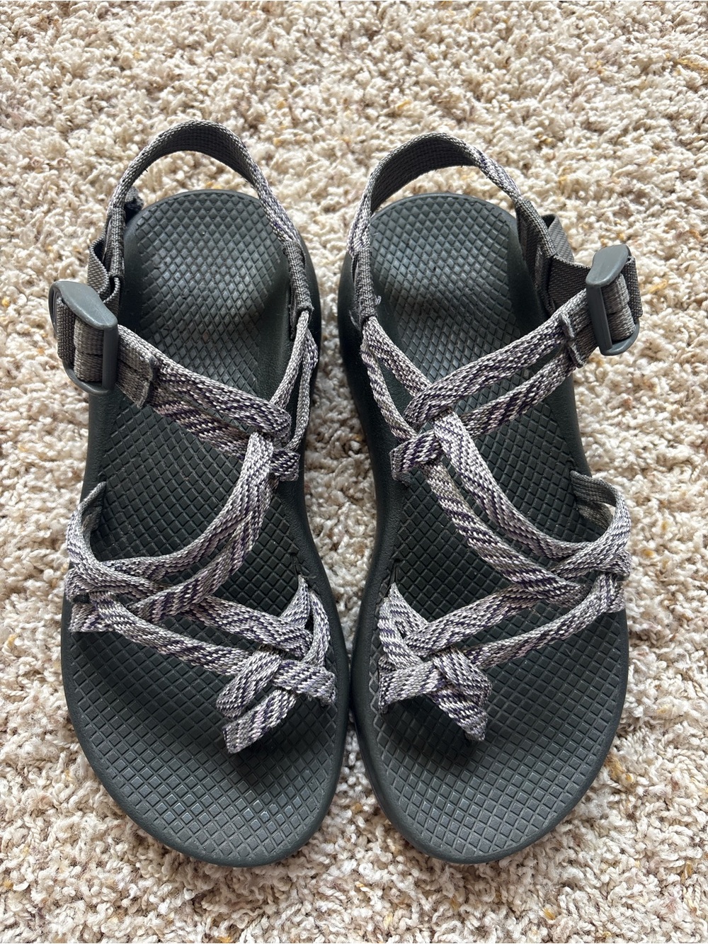 Chaco ZX/2 Classic Sz. Woman’s 7 Gray Pattern Toe Sandals Dual Staps